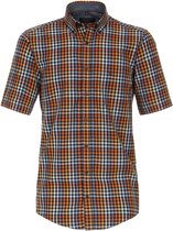 Casa Moda - Short Sleeve Overhemd Ruiten Multicolour - Heren - Maat M - Regular-fit