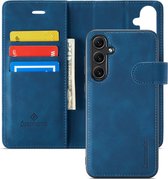 Casemania Hoesje Geschikt voor Samsung Galaxy A15 - Navy Blue - 2 in 1 Magnetic Book Case