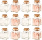 Bellatio Design Glazen flesjes met kurk dop - set 48x - transparant - glas - 50 ml - hobby/DIY - bedankje