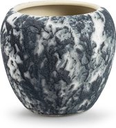 Jodeco Plantenpot/bloempot Marble - wit/zwart - keramiek - D16 x H14 cm - hotel chique