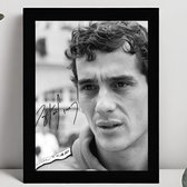 Ayrton Senna Ingelijste Handtekening – 15 x 10cm In Klassiek Zwart Frame – Gedrukte handtekening – Formule 1 - F1 - Ferrari - Autocoureur - Williams Renault