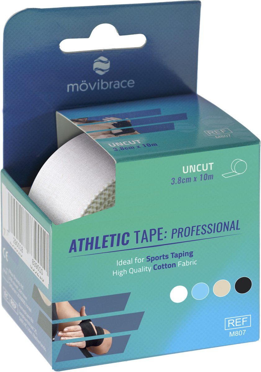 Mövibrace - Sporttape - Niet-Elastisch - Stevige Fixatie - Wit