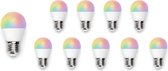 Aigostar - Voordeelpak 10 stuks - AigoSmart WiFi LED Lamp - E27 fitting - 6,5W - G45 - RGB+CCT alle lichtkleuren - Bediening met de App