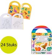 24 STUKS Uitdeelboekjes Dinosaurus - Dino - Kleurboekjes - Uitdeelboekjes - Traktatie - Uitdeelcadeautjes voor Kinderen