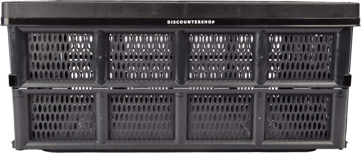 Opvouwbare Vouwkrat 32 Liter - Zwart Plastic - Inklapbare Boodschappen Kist - Extra Sterk & Stevig voor Binnen en Buiten - 50x21x33cm