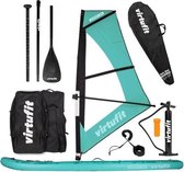 Virtufit Supboard Surfer 305 - Turquoise - Stand Up Paddle Board - Opblaasbaar - Y compris voile à vent, sac de transport et accessoires - Pour débutants et utilisateurs avancés - Avec support GoPro - Pagaie réglable - Max. 180 kg