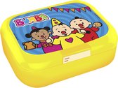 Bumba - Lunch box - Boîte à biscuits jaune avec étiquette nominative - Friends
