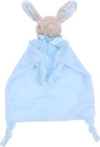 Knuffeldoekje met Rammelaar - Pluche Konijn - Baby Cadeau - Blauw