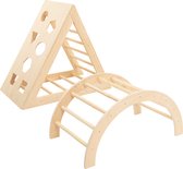 Bol.com MISOU Pikler Klimboog - met Klimrek Montessori - Triangle Klimframe - Baby - Hout aanbieding