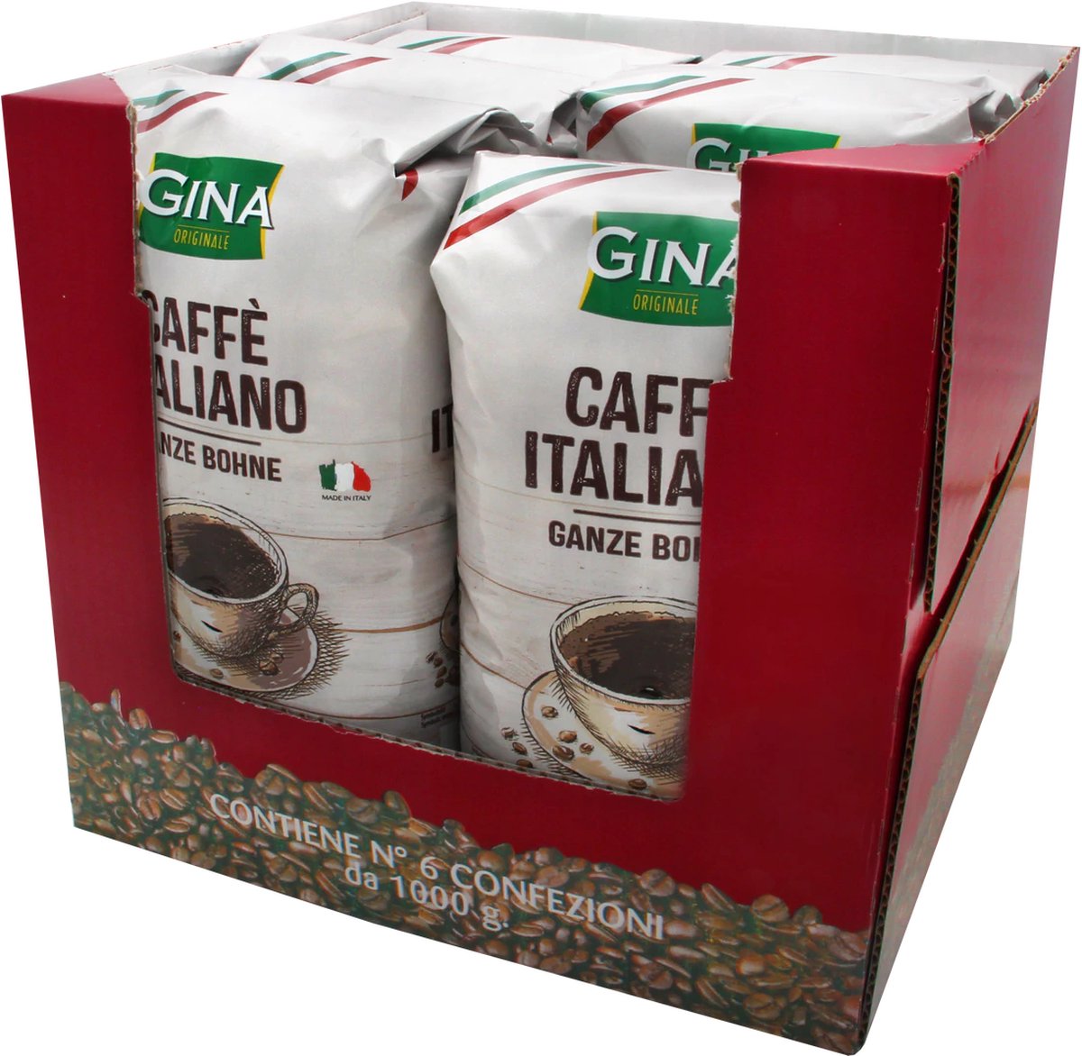 Koffie - Caffe Italiano - bonen - 1kg - Doos 6 stuks