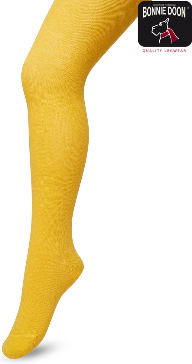 Bonnie Doon Biologisch Katoenen Maillot Meisjes Geel maat 140/146 - Kinder Maillot - OEKO-TEX gecertificeerd - Bio Cotton Tights - Duurzaam Huidvriendelijk Bio Katoen - Fijne pasvorm - Gladde Naden - Geel - Egg - BP053900.219