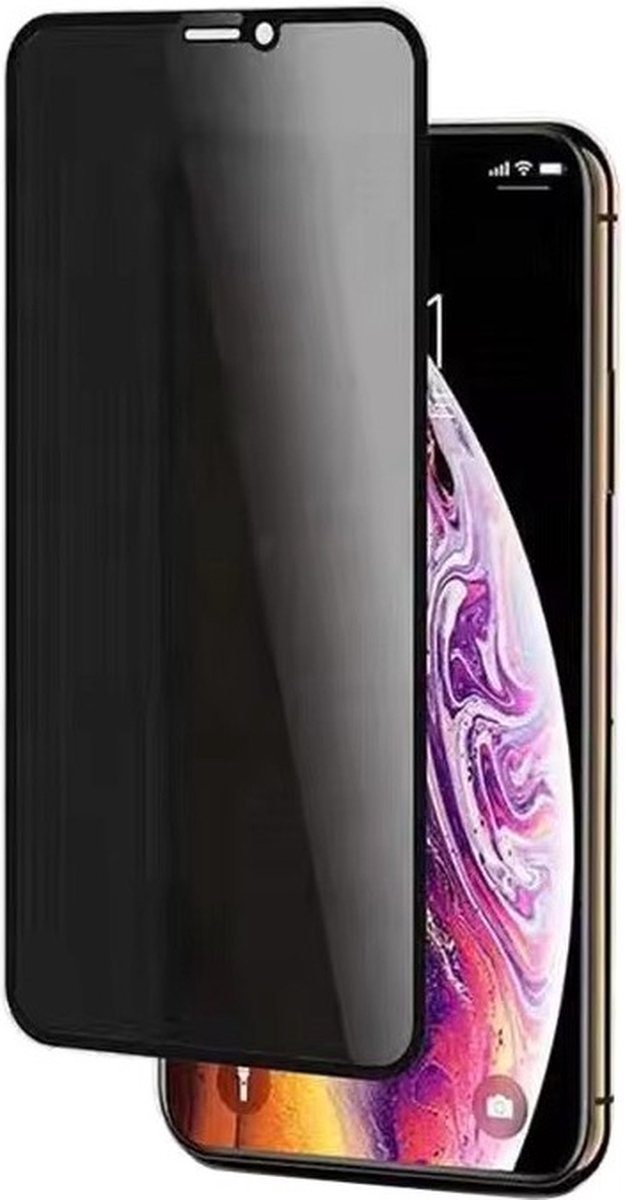 TG Techgrip Screenprotector Geschikt voor iPhone Xs Max Screen protector Privacy Glas Gehard Full Cover HD - Screenprotector Geschikt voor iPhone XSMax Zwart Screenprotector Privacy Tempered Glass