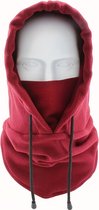 Livano Nekwarmer - Heren - Dames - Fleece - Motor - Bandana - Masker - Colsjaal - Winter - Sjaal - Gewatteerd - Skiën - Hoodie - Wijn Rood