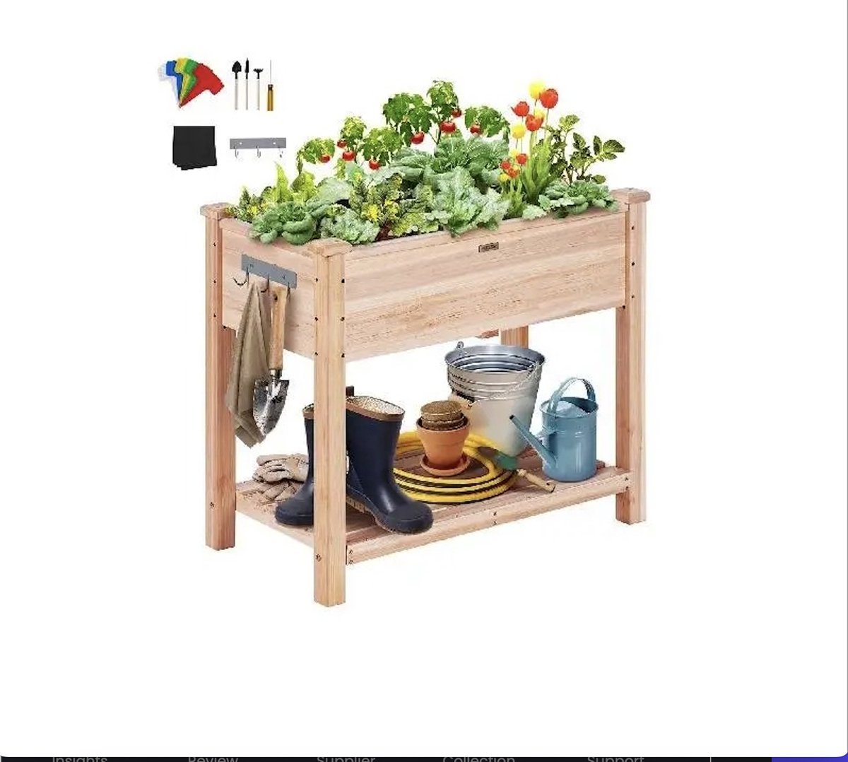 Kweekbak kweekbed verhoogd tuinbed handig voor balkon dennenhout 86x46x76 cm draagkracht tot 100 kg hout