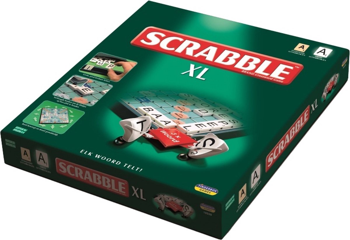 Scrabble XL - Het Klassieke Woordspel in Extra Groot Formaat - Bordspel voor de Hele Familie - 2-4 Spelers - Grote Letters met Tilelock-Systeem — afbeelding 9