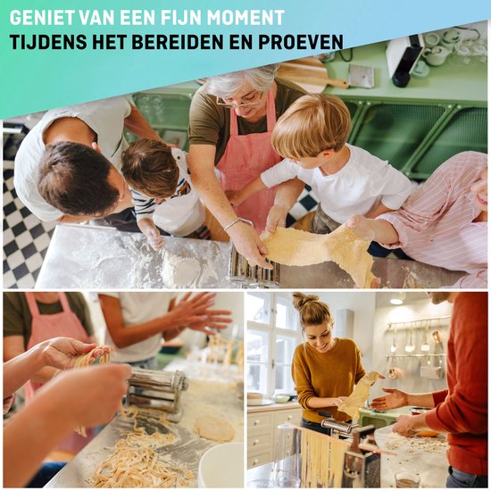 Orion Handmatige pastamachine voor zelfgemaakte pasta, ravioli, cake, lasagne, tagliatelle