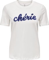 Only T-shirt Onllucia Life Reg S/s Slit Top Box 15324070 Cloud Dancer/cherie Dames Maat - XL