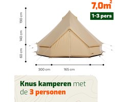 CanvasCamp Sibley 300 Polycotton Bell Tent – Compacte Katoenen Tipi voor 1 tot 3 Personen – Waterdicht & Ademend
