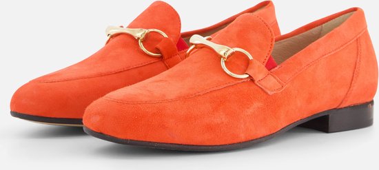 Linea Zeta Instappers oranje Suede - Maat 36