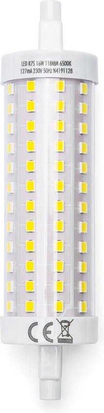 LED Lamp - Igia Trunka - R7S Fitting - 16W - Helder/Koud Wit 6500K - Glas