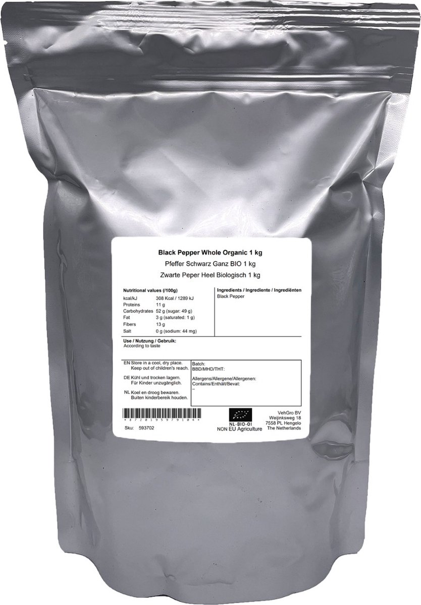 Goedkoopste Zwarte Peper Heel - 1 Kg - Holyflavours