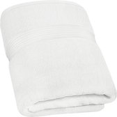 Bastix - Grote badhanddoek met hanger - 100% gekamd ringgesponnen katoen, zeer absorberend grote badhanddoeken 90 x 180 cm, hoogwaardige saunahanddoek (wit)