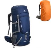 Avoir Avoir®- Hiking Backpack 60L -Blauw-Groot Capaciteitsontwerp – Waterdicht Nylon –77x28x22 cm – Molle-systeem – Reflecterende Strips – Inclusief Regenhoes- Rugzak – Bol.com