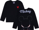 Zwarte jongensblouse met lange mouwen van Mickey Mouse