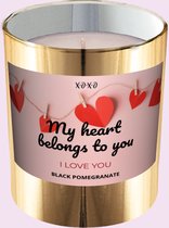 Bougie avec étiquette : Mon cœur t'appartient - Cadeau Saint Valentin Original - makeyour.com - Bougie Premium - makeyour.com