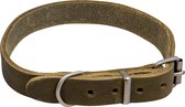 Animal Boulevard Ab30145 - Hals- En Leibanden - Hond - Ab Country Leather Halsband Olijf-16mmx25-36cm - Maat: 16mmx25-36cm