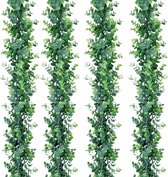 Bastix - Eucalyptus Kunstplanten, 4 stuks, hangplant, kunstplant, klimop, slinger, decoratie voor thuis, bruiloft, tuin, outdoor, wanddecoratie