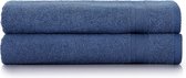 Bastix - Badhanddoeken blauw Navy Blue | %100 katoen douchehanddoeken badhanddoek set 2-delig | 2x badhanddoeken set (70x140) | zacht en absorberend | Kleur: donkerblauw