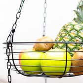 Hangende fruitmand met 3 etages voor keuken en planten - opbergmand van metaal