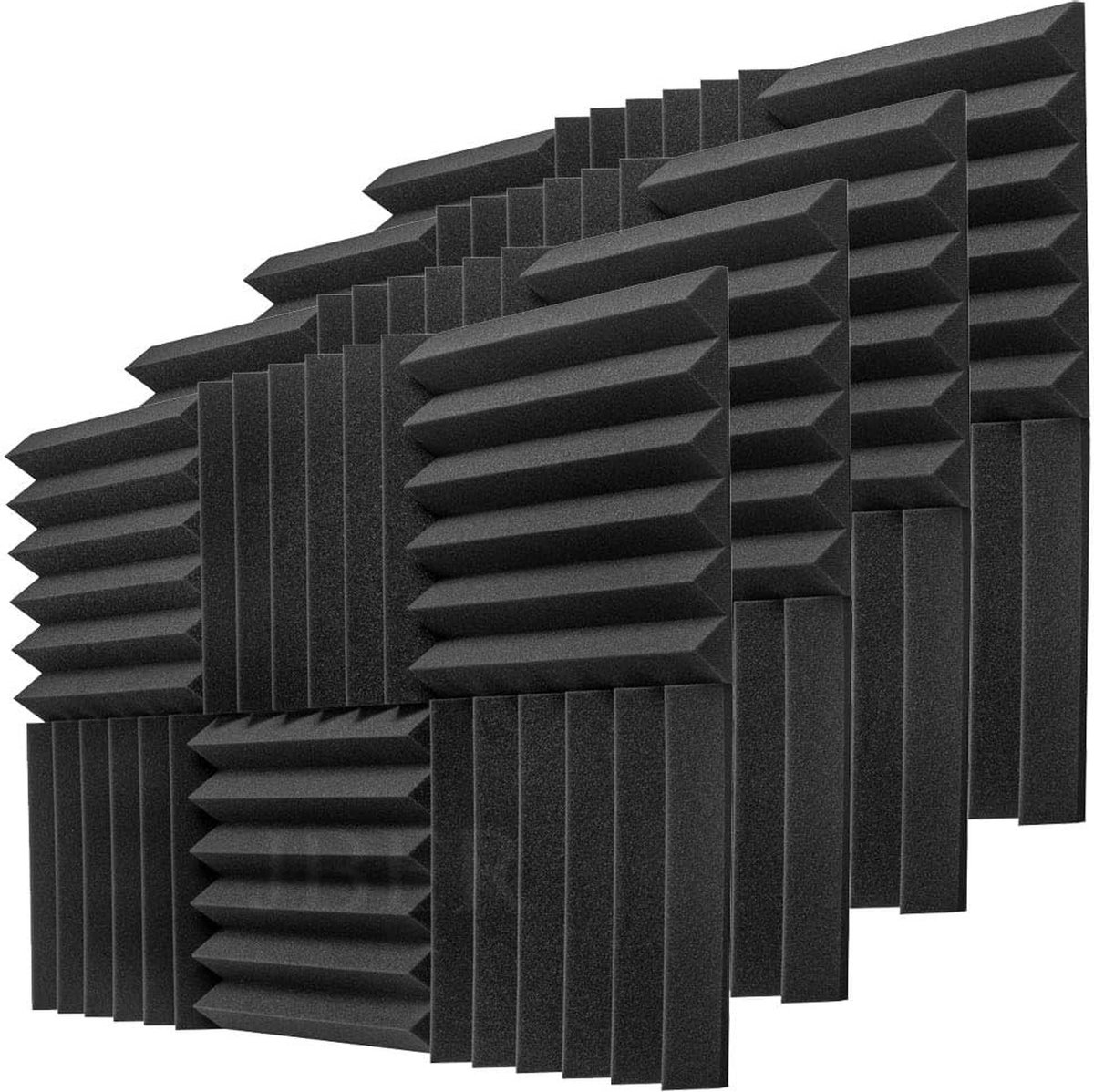 Set van 24 antraciet akoestische panelen - brand- en geluidwerende wandpanelen - 30 x 30 cm - Studio's acoustic panels