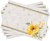 100% katoenen set van 4 decoratieve wasbare paasplacemats van 33 x 48 cm voor etentje bruiloft Candice - lente zomer