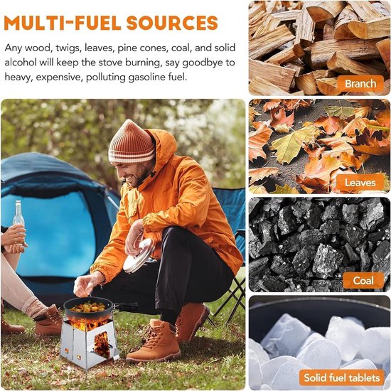 picknickbarbecueDraagbare Roestvrij staal Opvouwbare Houtskool BBQ Grill Afneembare Kleine BBQ Grill grillset winddicht Camping Buiten Reizen Met Draagtas van Merkloos — afbeelding 3