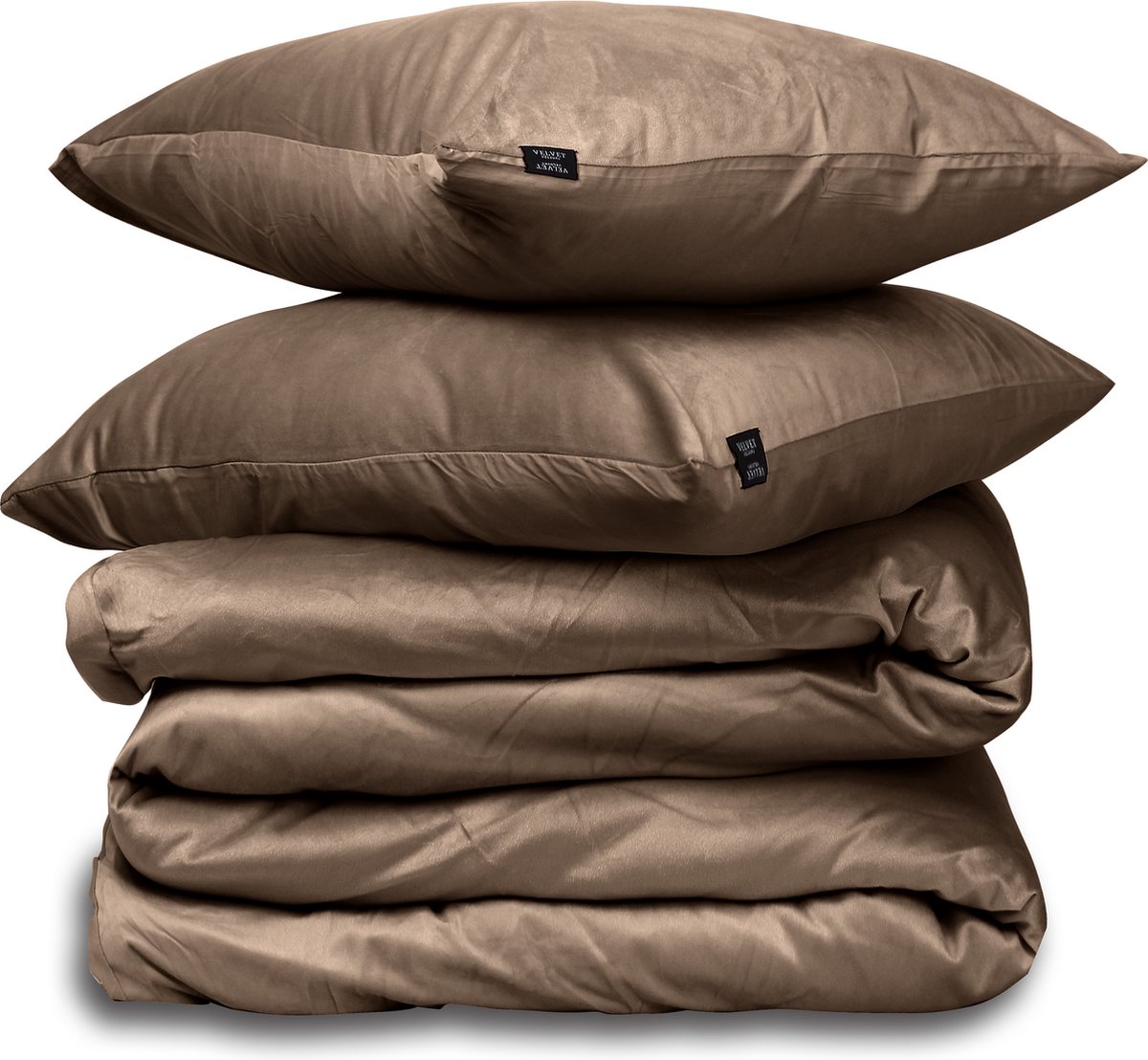 Dekbedovertrek Velvet Couture - Fluweel - Dekbedovertrek - 200x200/220 cm - Tweepersoons - Bruin - instopstrook - Fluweel Zacht - Afgewerkt met Drukknoopjes