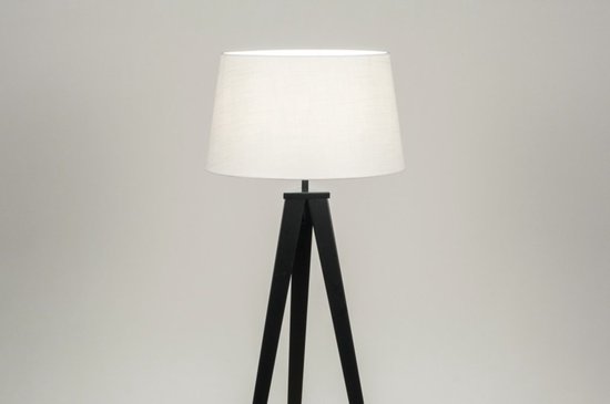 Lumidora Vloerlamp 30885 - ANTIQUA - E27 - Zwart - Wit - Metaal - ⌀ 51 cm