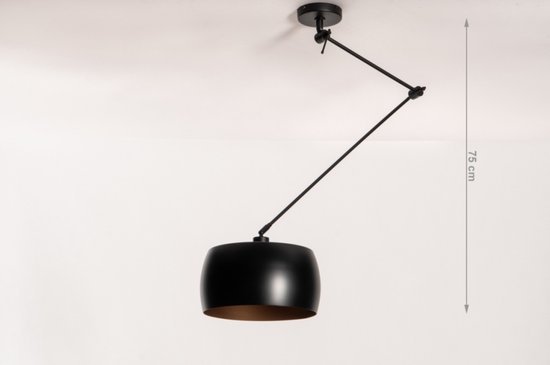 Lumidora Hanglamp 31174 - AMBER - E27 - Zwart - Goud - Metaal - ⌀ 32 cm