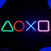 Neon Lamp - Game Controller Buttons Playstation - Incl. Ophanghaakjes - Neon Sign - Neon Verlichting - Neon Led Lamp - Wandlamp - Mancave