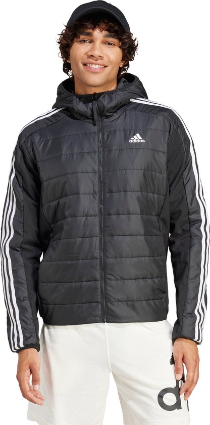 Adidas Sportswear Essentials 3-Stripes Insulated Hybride Capuchonjack - Heren - Zwart