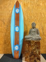 Flowers Blue - Surfplank Surfboard - Decoratie - 150cm
