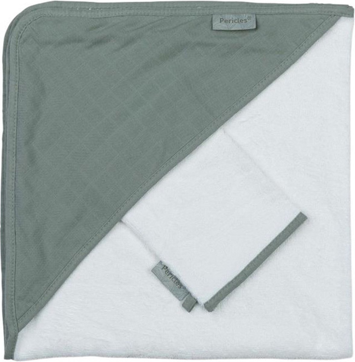 Pericles Badcape + washandje - Moss Checker