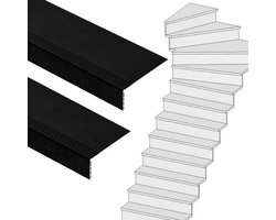 Traprenovatie set - 1 kwart draai - 14 treden SPC toplaag Zwart