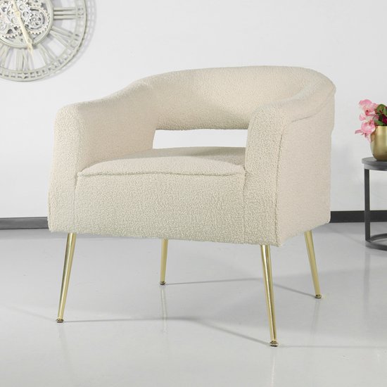 Lizzely Garden & Living fauteuil zitbank 1 persoons teddy beige stoel | STOEL | Wij helpen je