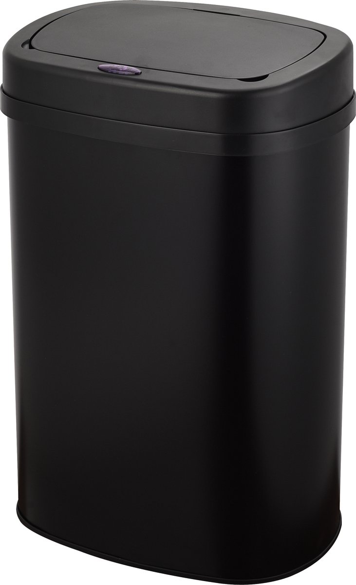 Bayt Prullenbak - Prullenbak 60 Liter - Prullenbak met Sensor - Vuilnisbak - Afvalbak - Metaal - Zwart op Prijzenvolger.com