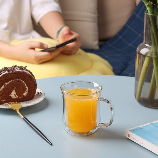 Koffieglazen - 2x - dubbelwandig - 270 ml - cappuccino glazen - warenhuis Koffieglazen - 2x - dubbelwandig - 270 ml - cappuccino glazen - warenhuis