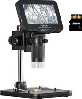 Nueva Vida - Microscope - Microscope numérique avec caméra - Écran HD 11 CM - Grossissement 50 à 1000x - 2 millions de pixels de caméra - Zwart