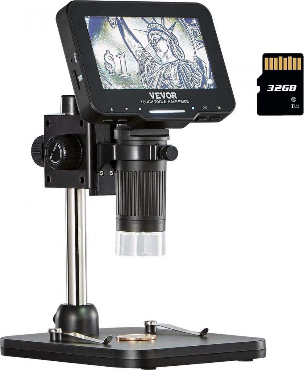 Nueva Vida - Microscoop - Digitale Microscoop Met Camera - 11 CM HD Scherm - 50 Tot 1000x Vergroten - 2 Miljoen Camera Pixels - Zwart