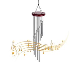 Windgongen, Windbel, Windvanger, Tuindecoratie-Beton Windgong -Aluminium buis Massief hout Windchi - 1St